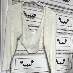 Cream Ribbed Knit Ballerina Cardigan🩰